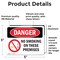 Signmission No Smoking On These Premises Danger Sign, Vinyl Decal, 5in W x 3.5in L, 2PK OS-2PACK-DS-D-35-L-1474 - alternate 2